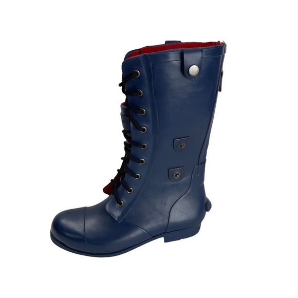 Irewash Kids 5 Rain Rubber Boot Back Zip Blue - Picture 3 of 11